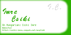 imre csiki business card